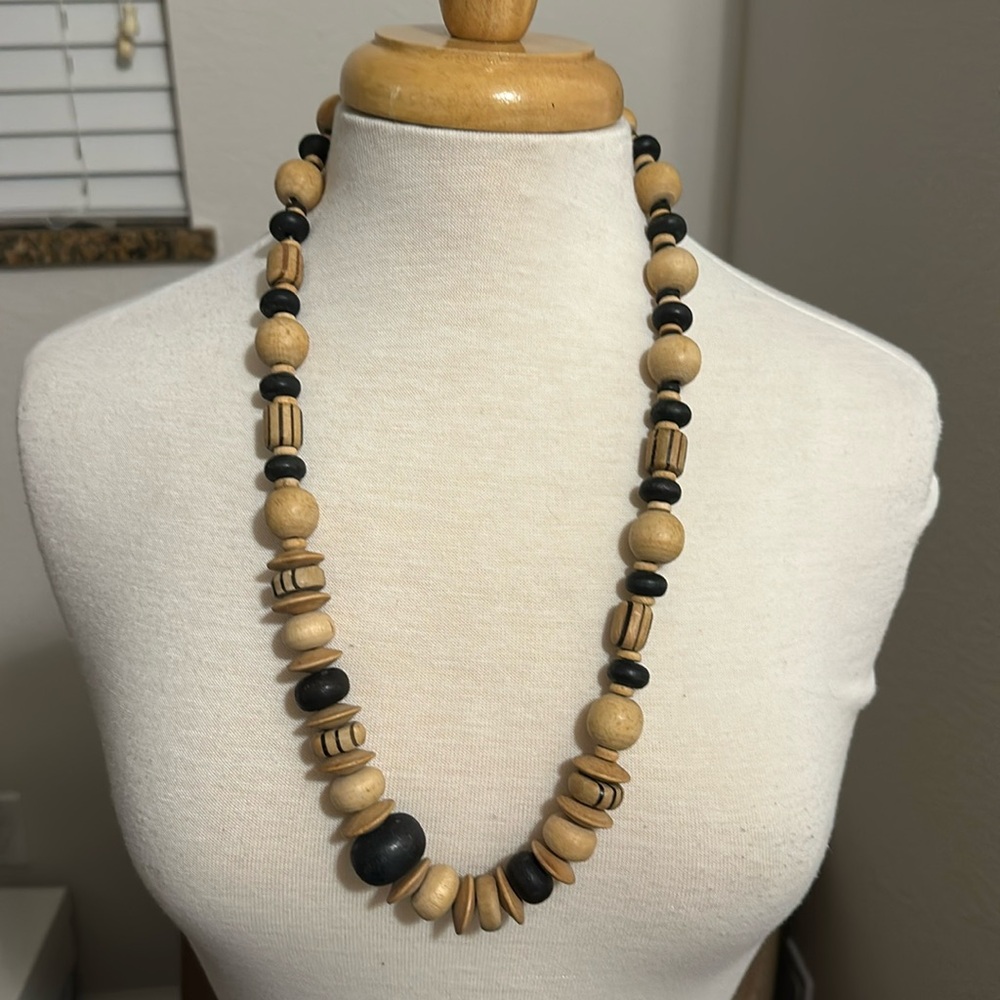 Chunky wooden necklace